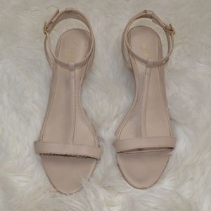 Calvin Klein Lola T-strap Nude Heels